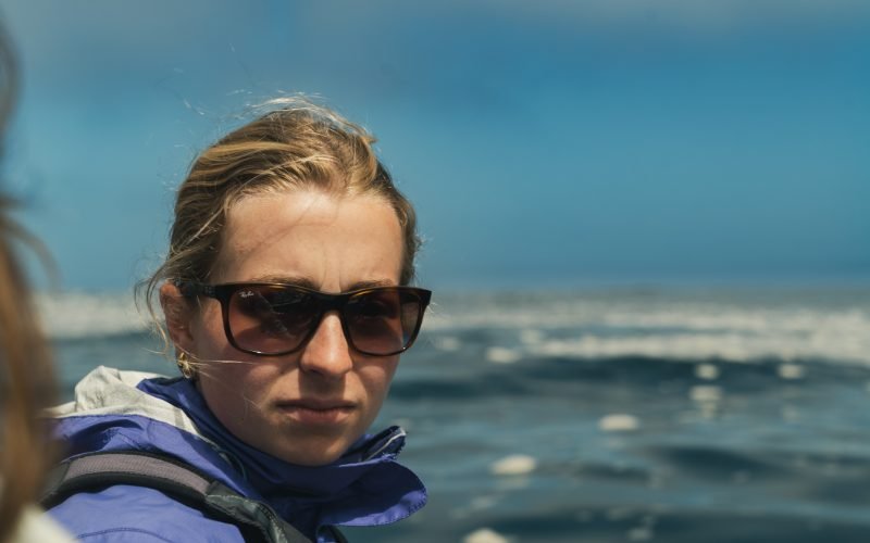 Traveler looking out over the Pacific on the Zapallar coast